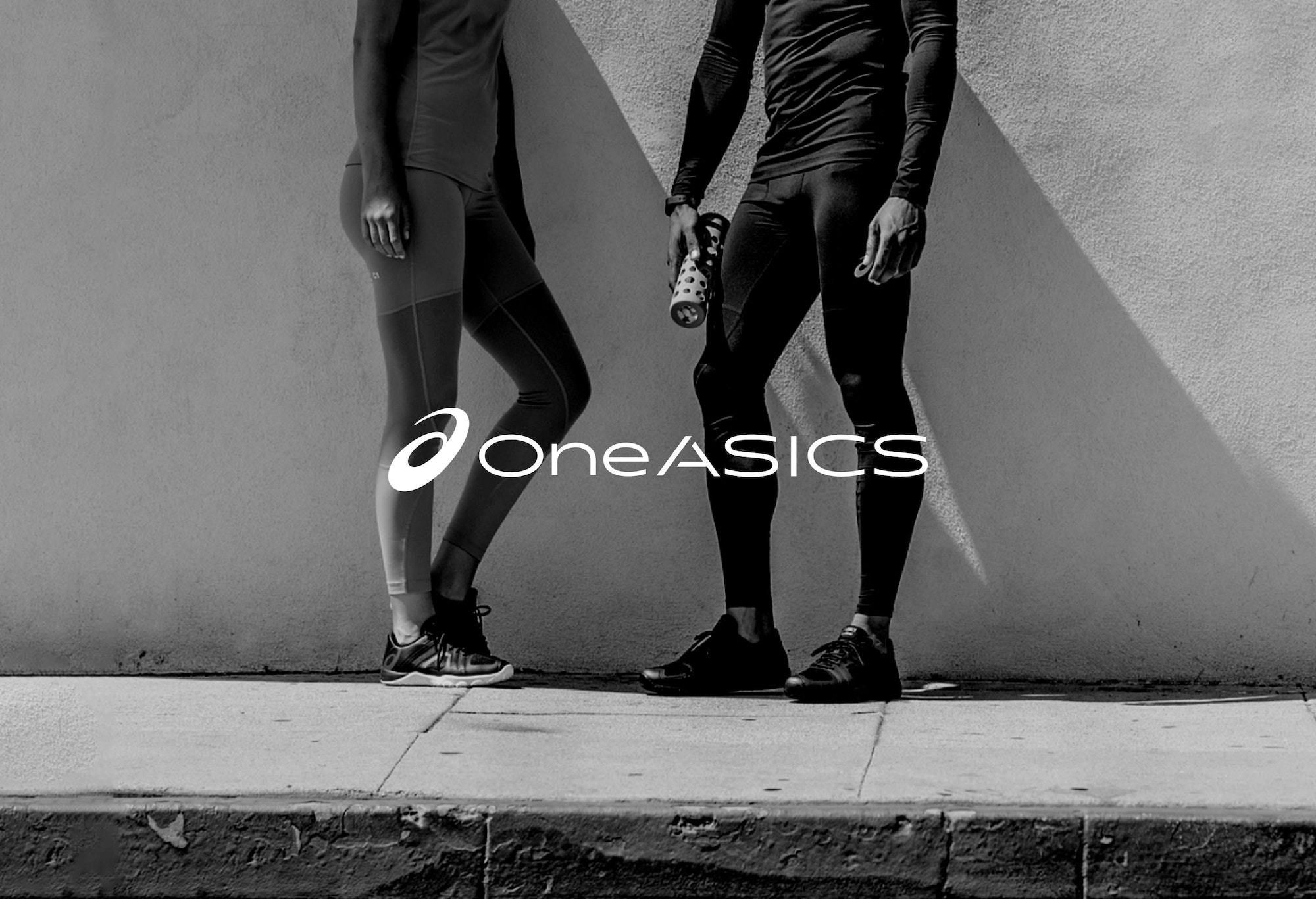 two runners behind the OneASICS logo